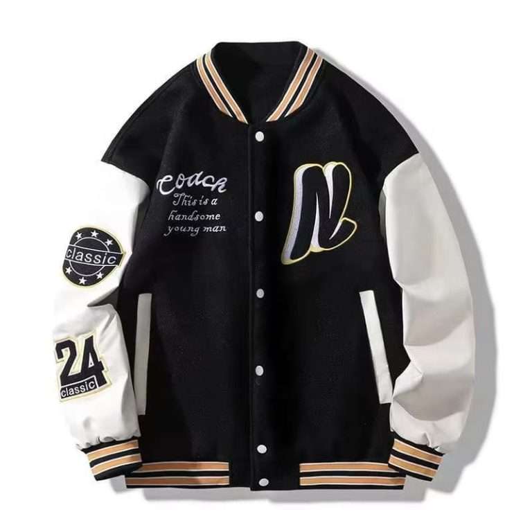 custom logo embroidery varsity jacket