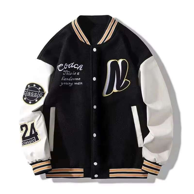custom logo embroidery varsity jacket