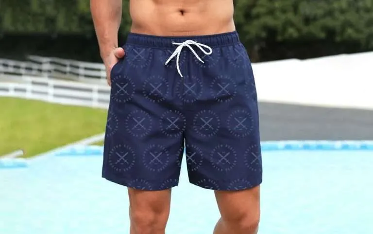 custom sweat activated swim trunks