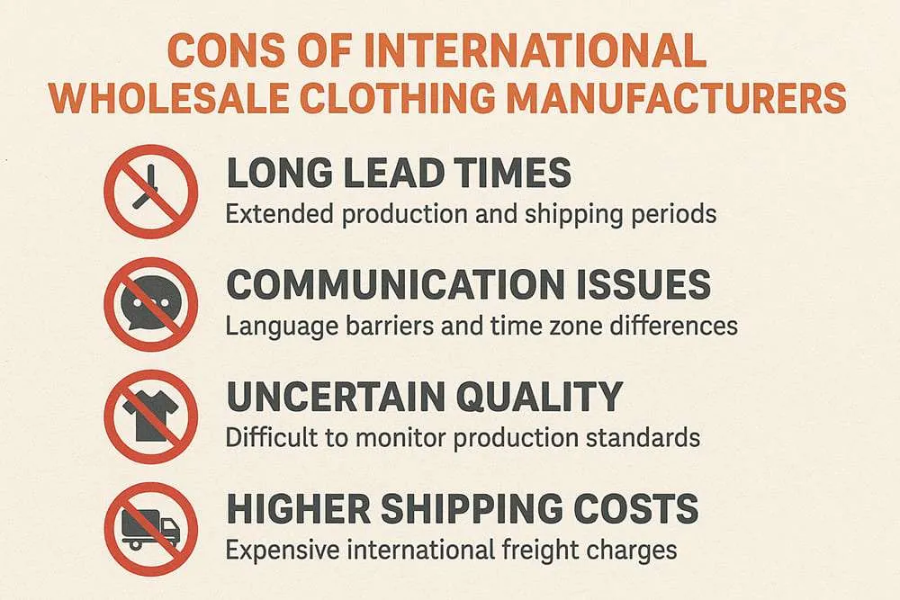 Cons of International Wholesale Clothing Manufacturers