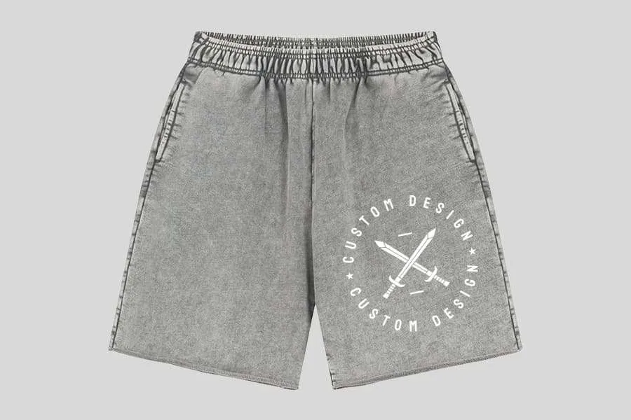 Custom Design Vintage Shorts Mock up Custom Design Vintage Shorts Mock up