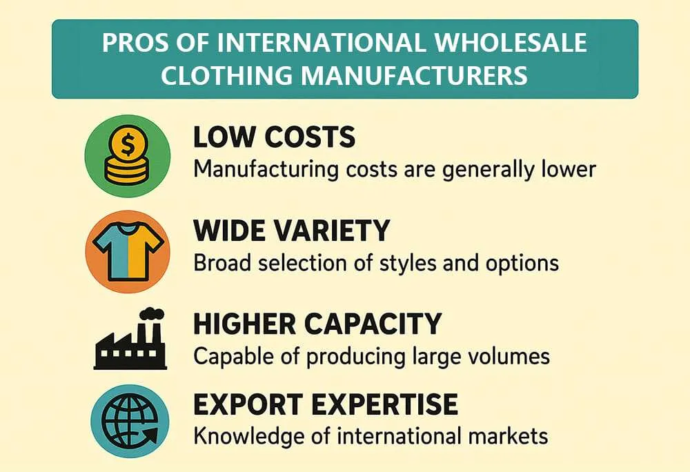 PROS OF INTERNATIONAL WHOLESALE CLOTHING MANUFACTURERS