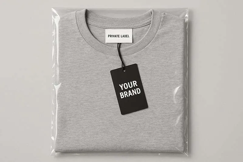 custom clothing private label, hangtag and polybag