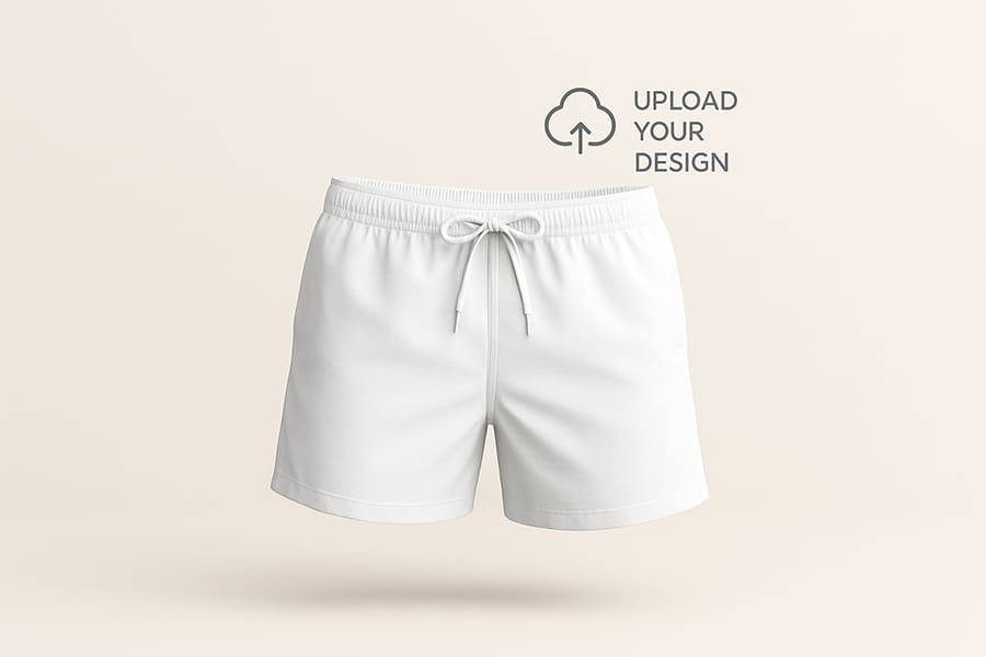 Upload your customized swim trunks design