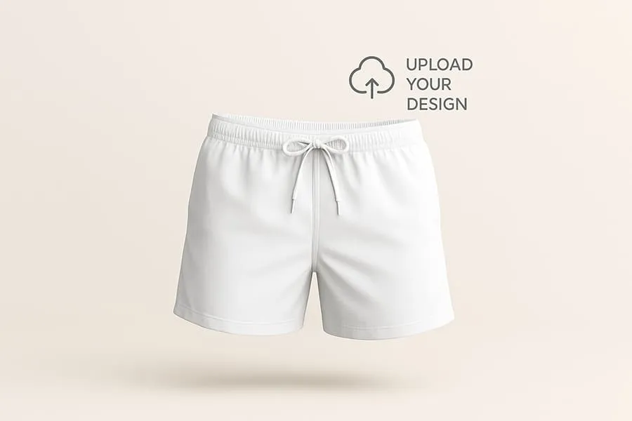 Upload your customized swim trunks design