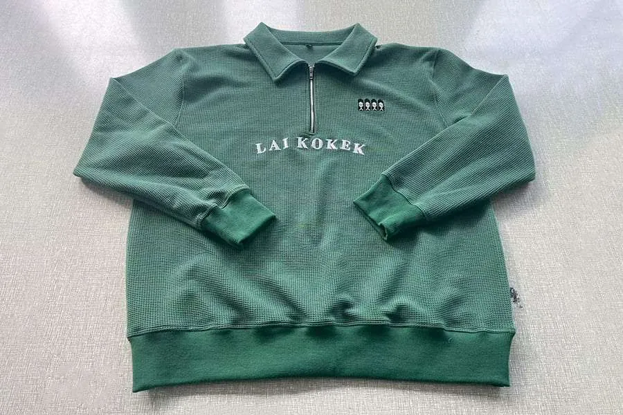 custom waffle sweatshirt