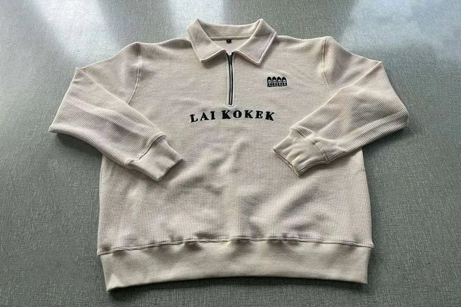 personalized waffle sweatshirt