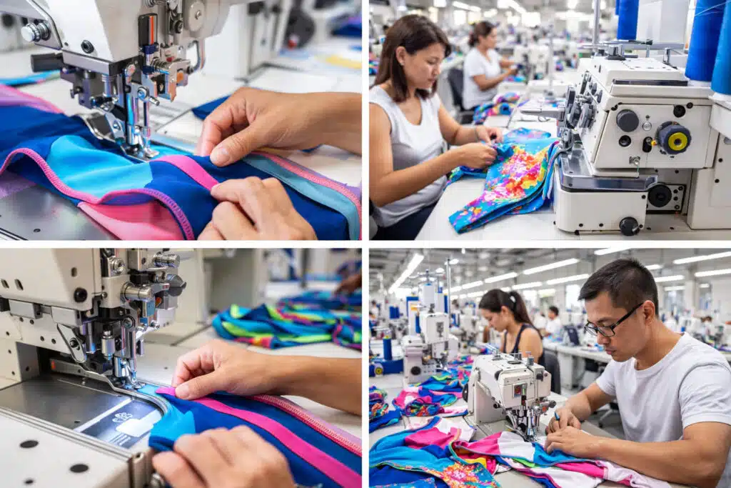 Custom Swimwear Manufacturer Sewing